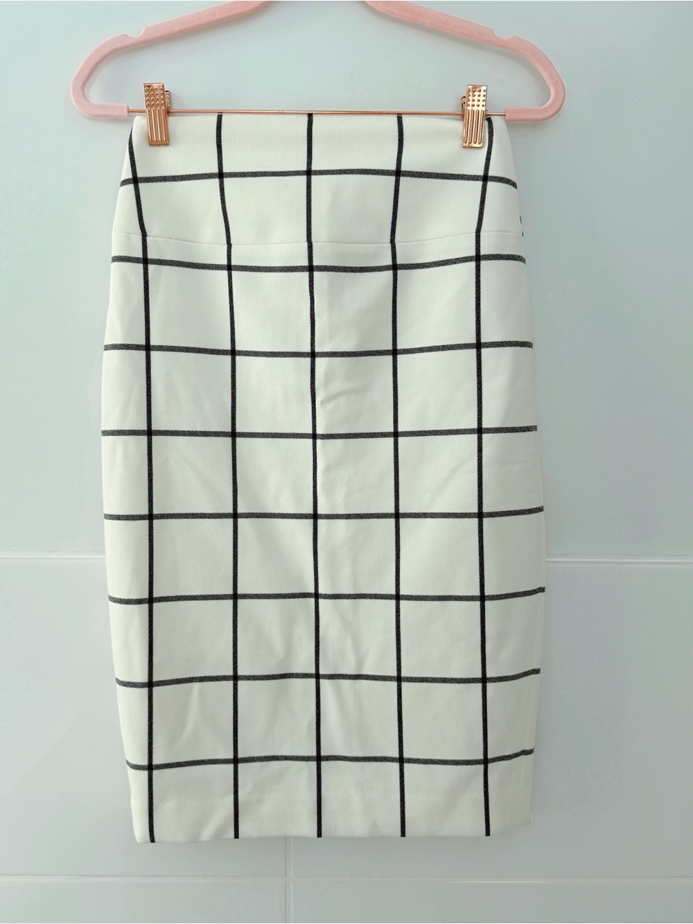 Express pencil skirt cream windowpane size 00 y2k